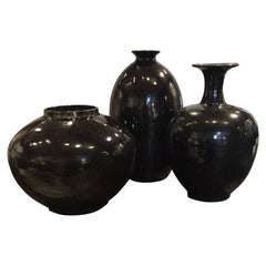 Black Extra Large High Gloss Vase, China, Contemporary