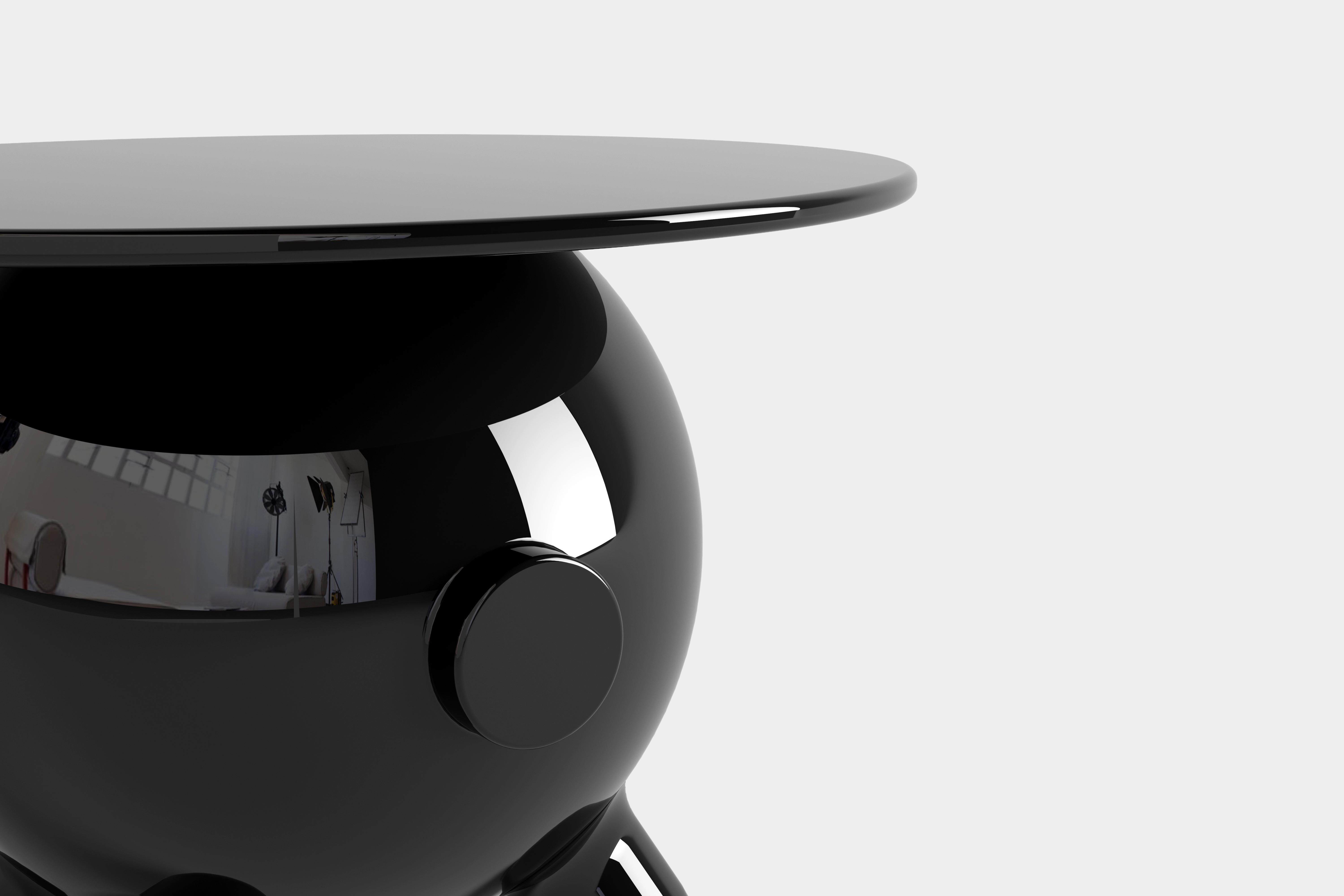 Pogo, Decorative Side Table, Nightstand, in Black by Joel Escalona (Lackiert) im Angebot