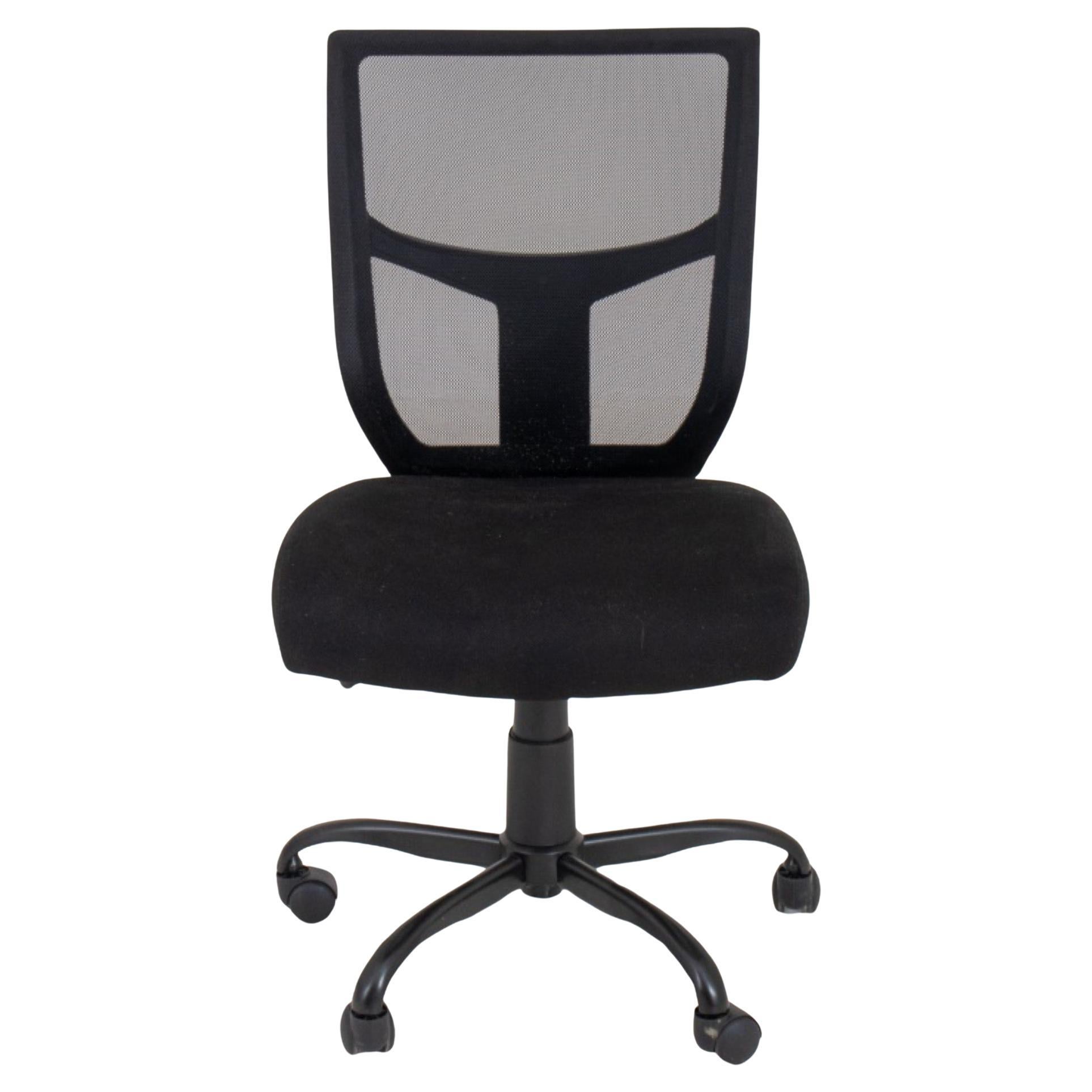 Black Fabric Office or Desk Chair For Sale