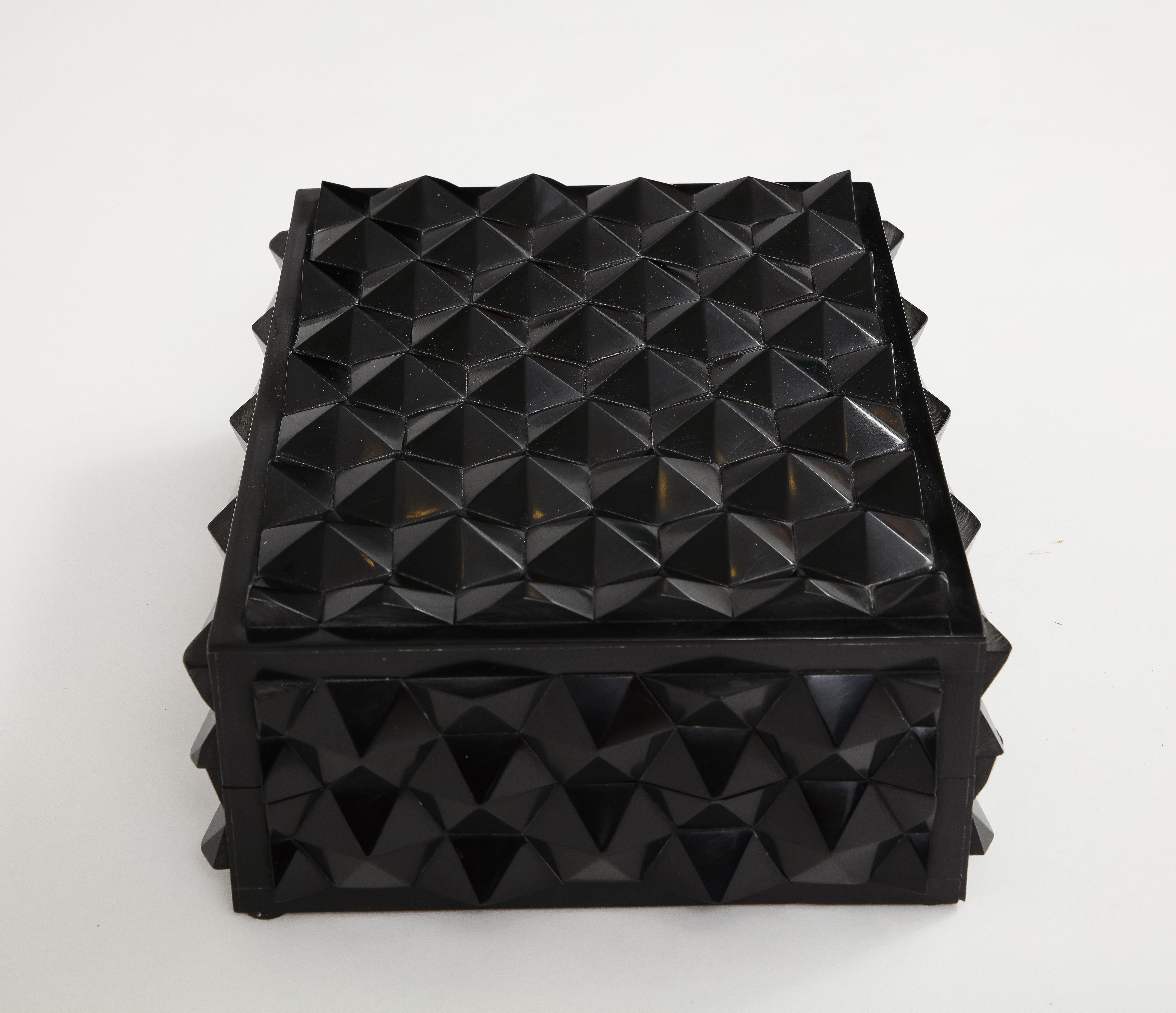 Contemporary Black Faceted Dragon Box
