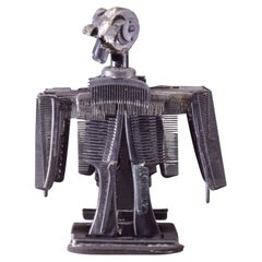 Black Falcon Sculpture, Plastic Assemblage in Black, 1990, by Jerry Ross Barrish