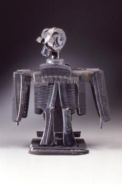 Black Falcon Sculpture Plastic Assemblage One of a Kind by Jerry Ross Barrish