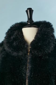 Black faux-fur jacket with zip in the middle front Sonia Rykiel