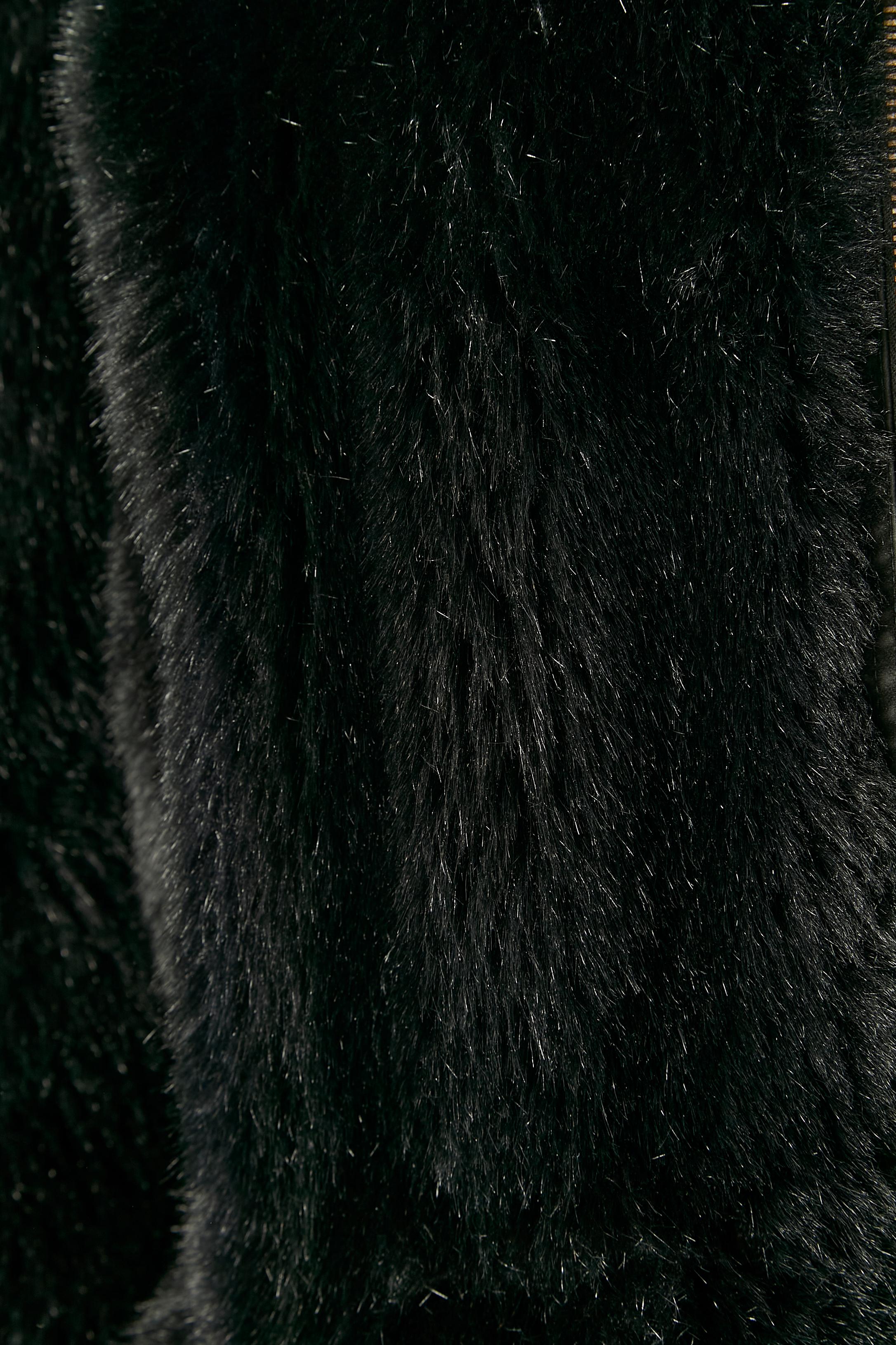 Black faux-fur jacket with zip in the middle front Sonia Rykiel  In Excellent Condition For Sale In Saint-Ouen-Sur-Seine, FR