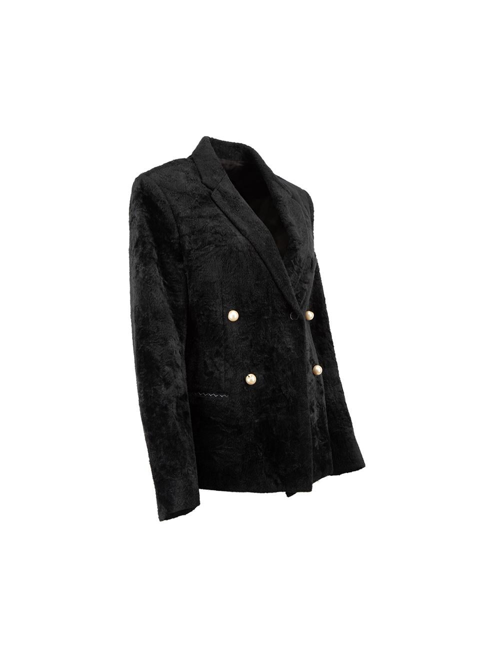 CONDITION is Never Worn. No visible wear to jacket is evident on this used Céline designer resale item.




Details


Black

Faux fur

Short length blazer

Double breasted with pearl buttons

Front side pockets

Internal buttoned pocket





Made in