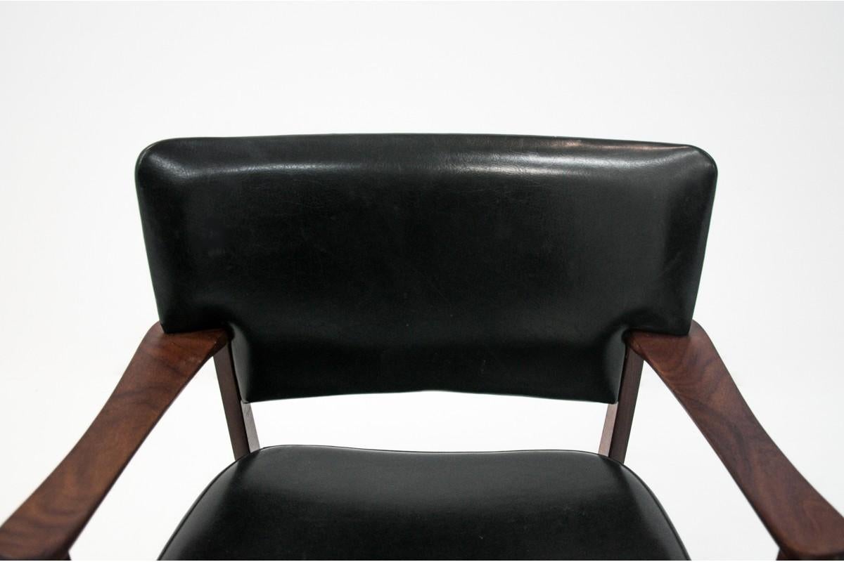 Mid-20th Century Black Faux Leather Armchair by Eric Kirkegaard, Danish Design, 1960s