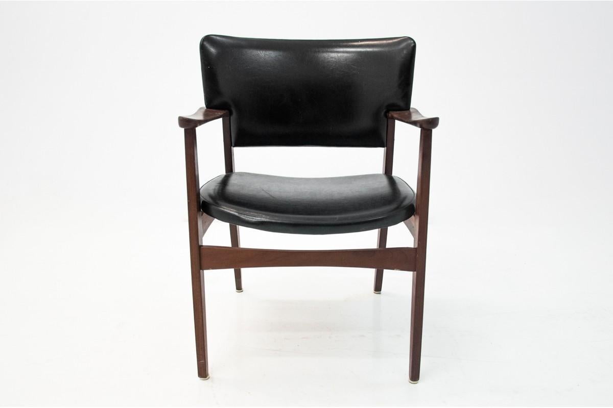 Black Faux Leather Armchair by Eric Kirkegaard, Danish Design, 1960s 2