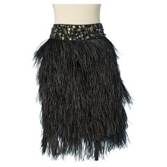 Jupe en plumes noires avec taille perlée LAFAYETTE 148