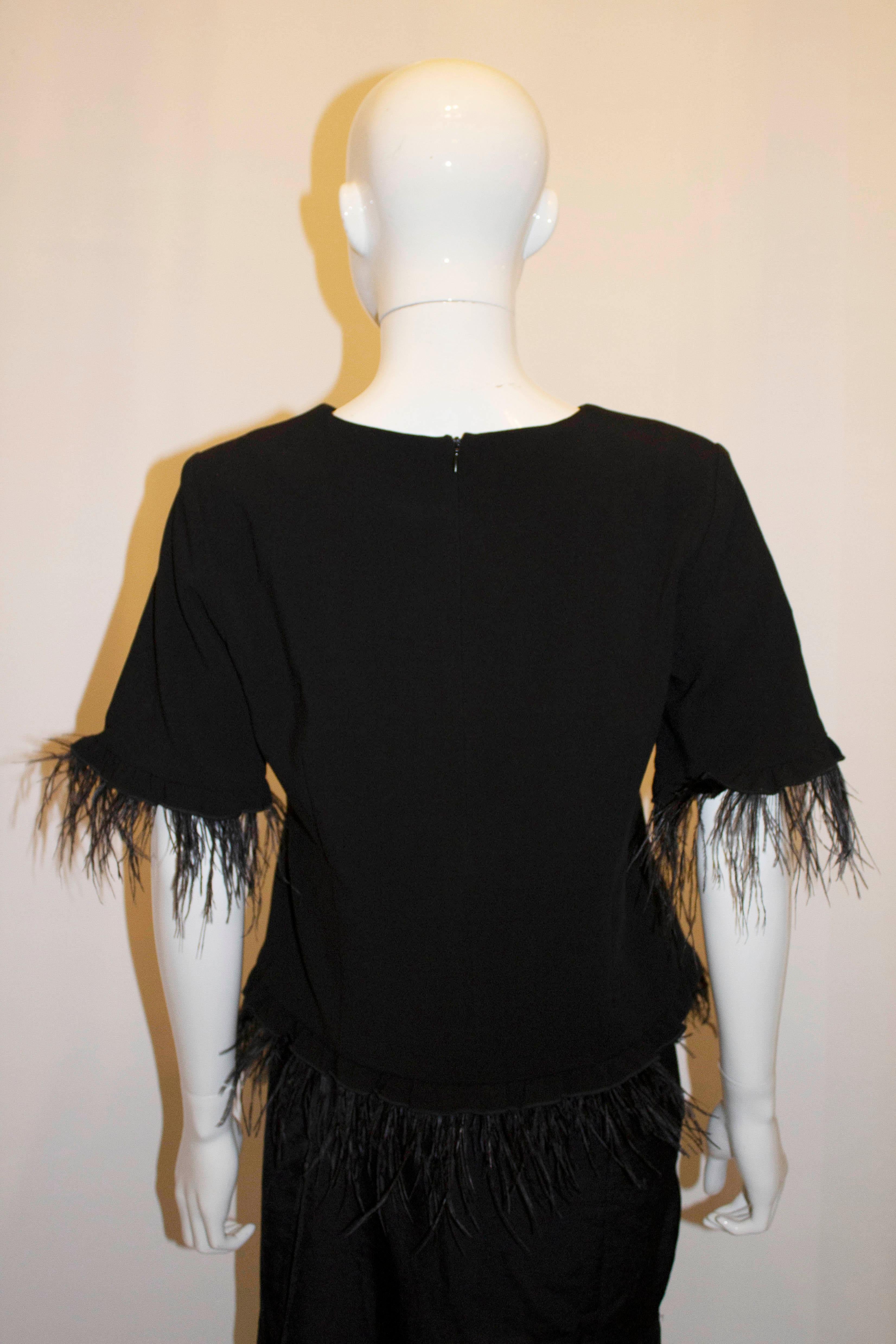black feather tops