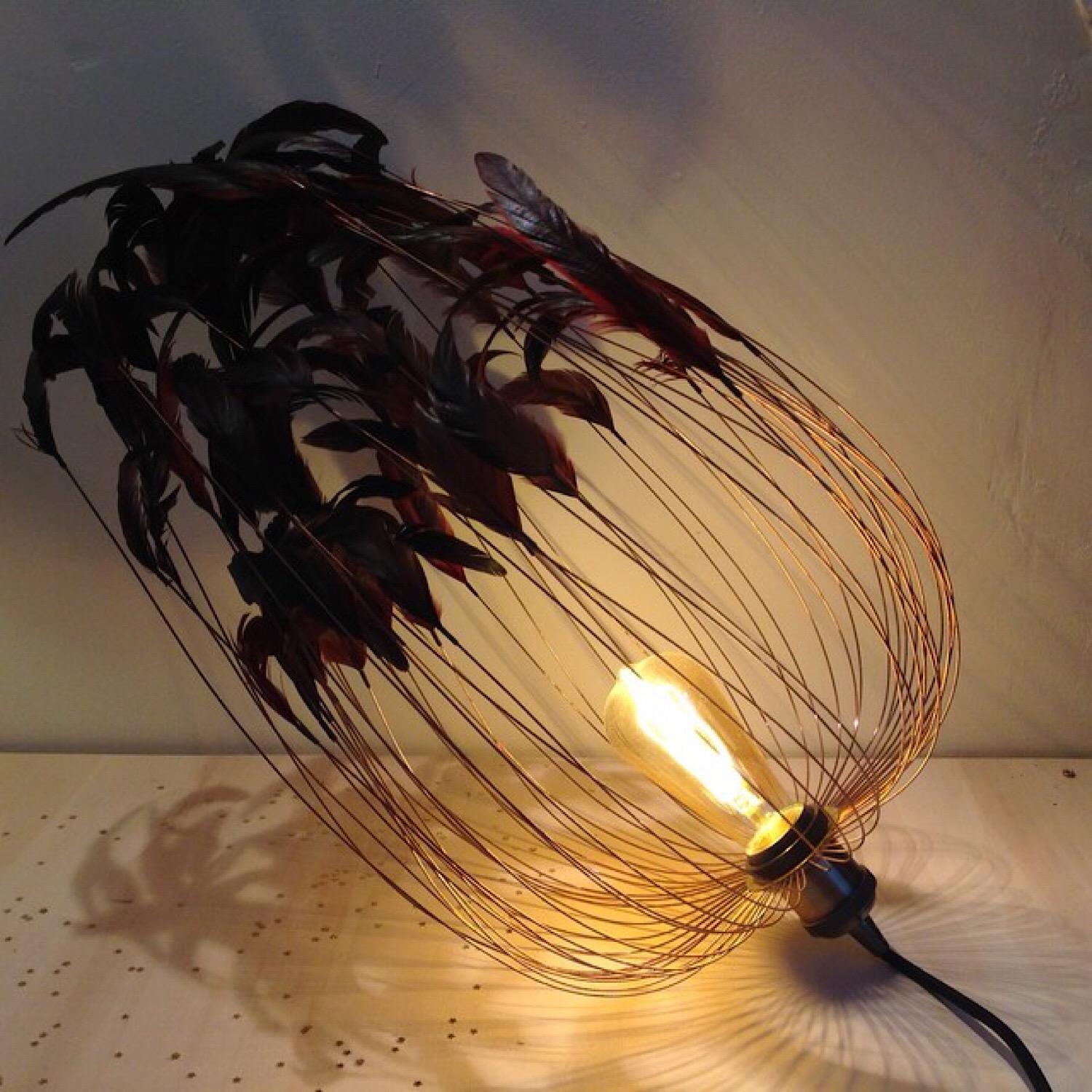 black feather chandelier