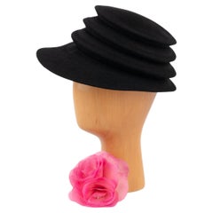 Black Felt Accordion Hat