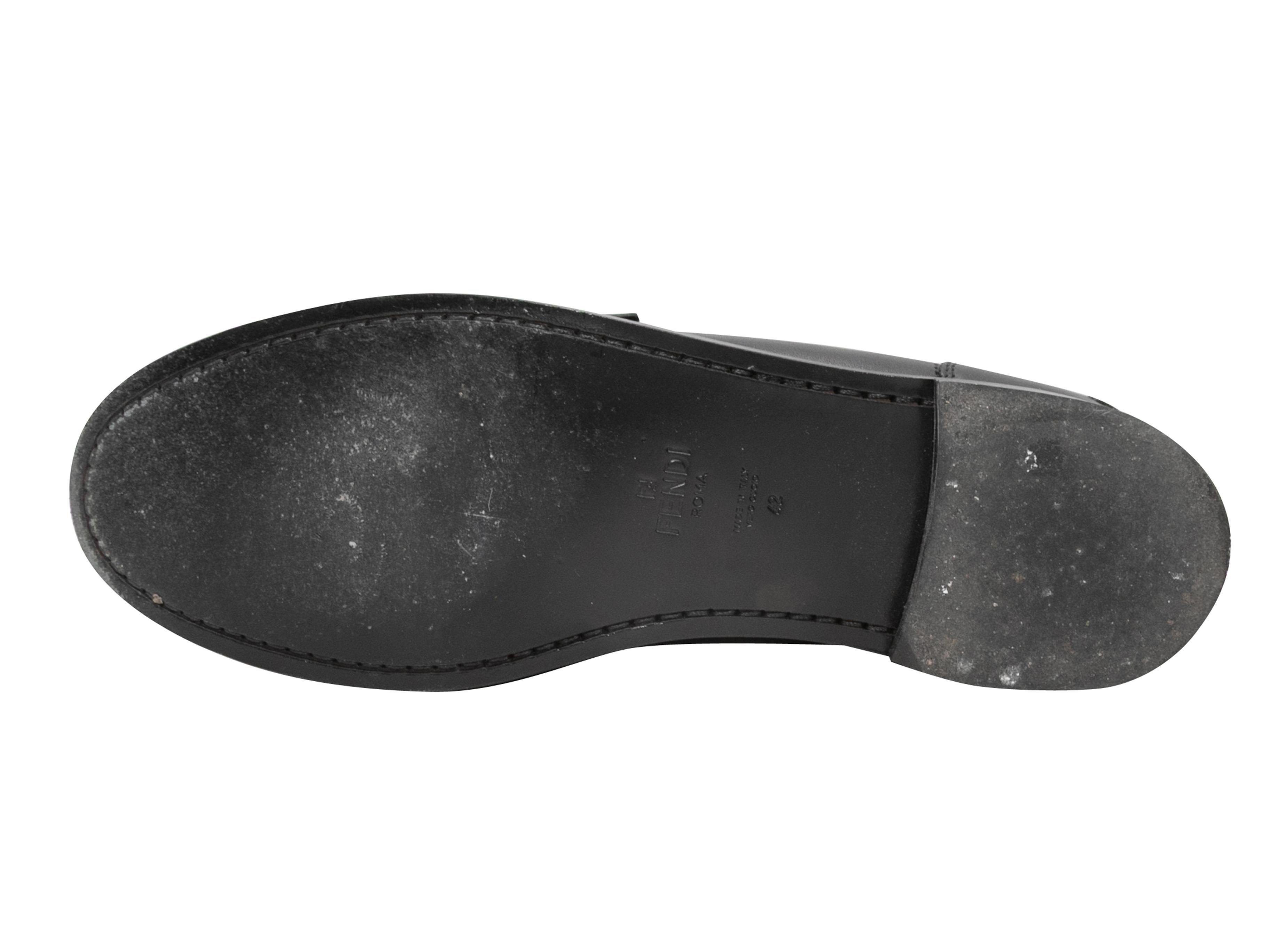 Black Fendi Leather Loafers Size 42 For Sale 1