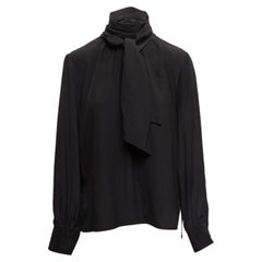 Black Fendi Silk Mock Neck Blouse Size IT 42
