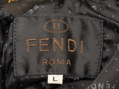 Top à manches trois-quarts en daim noir Fendi Taille US L