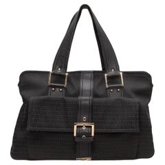 Borsa tote con fibbia nera Fendi Zucchino