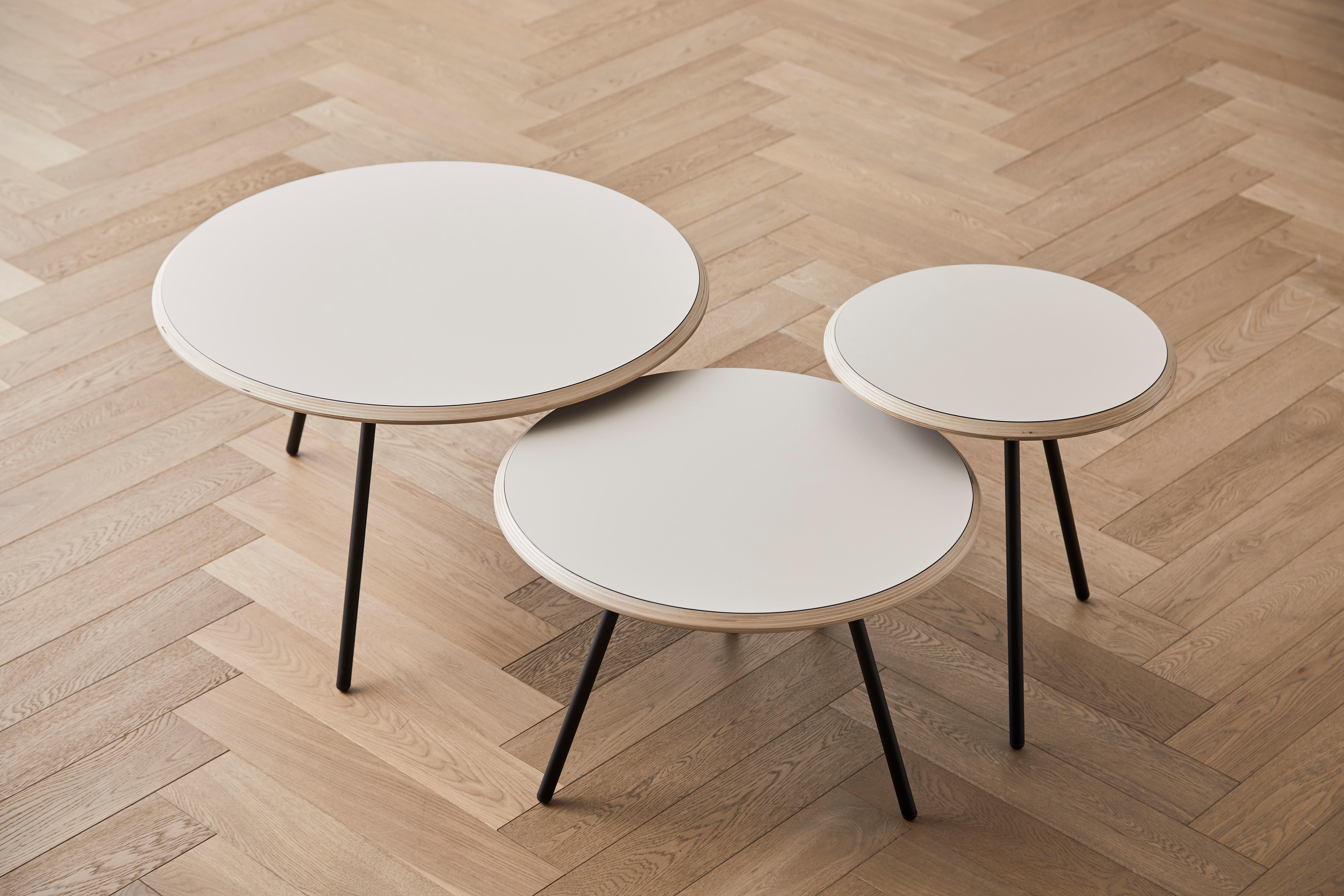 Metal Black Fenix Laminate Soround Coffee Table 60 by Nur Design For Sale