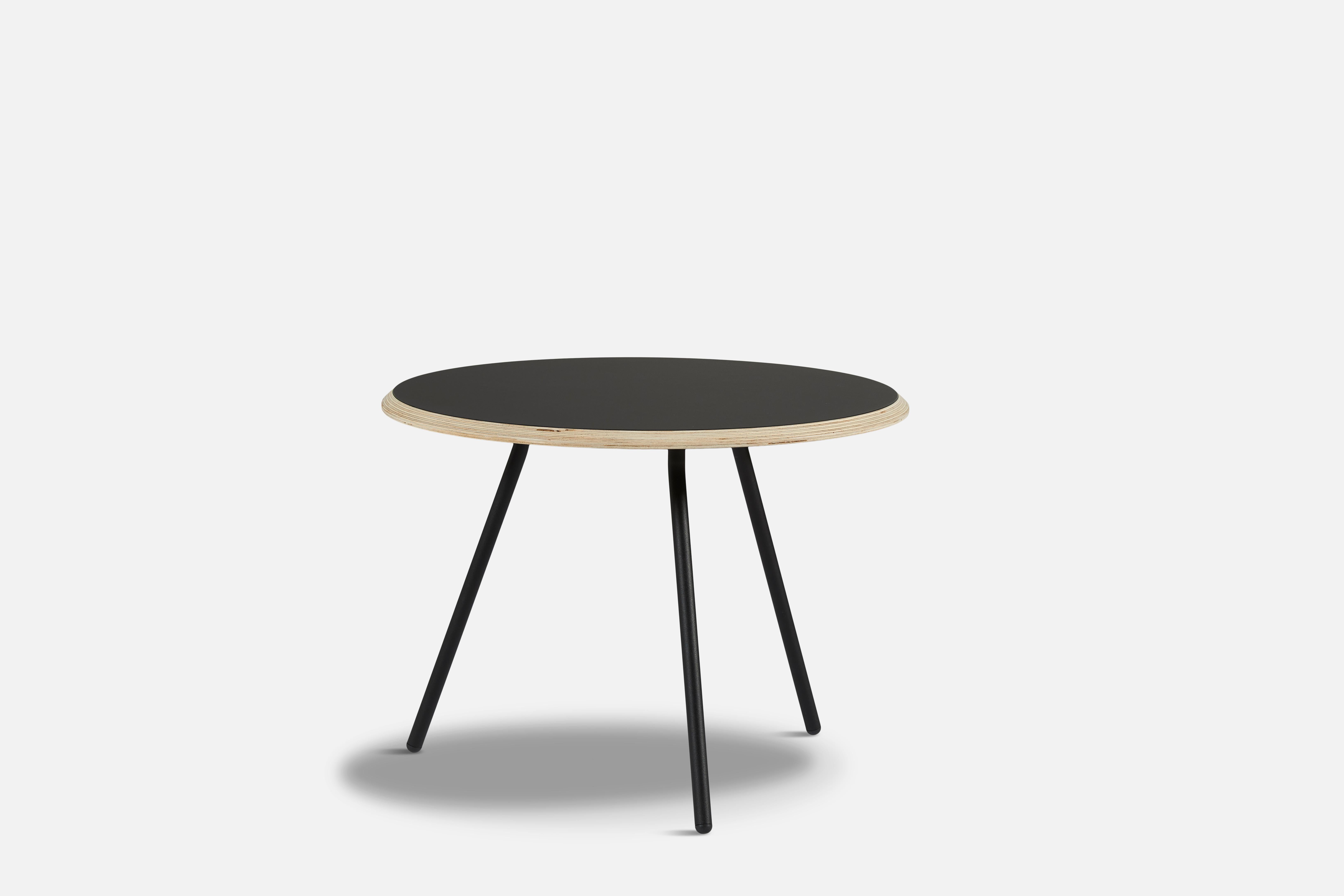 Black Fenix laminate soround coffee table 75 by Nur Design
Materials: metal, fenix laminate
Dimensions: D 75 x W 75 x H 49 cm
Also available in different sizes. 

The founders, Mia and Torben Koed, decided to put their 30 years of experience