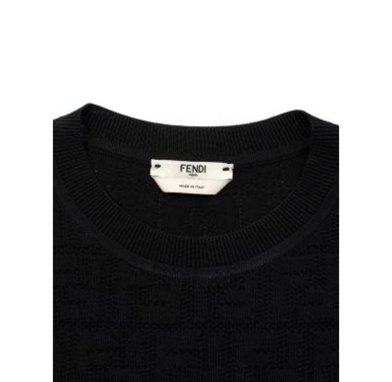 Fendi Black FF Stretch-Knit Top - xxs For Sale 6