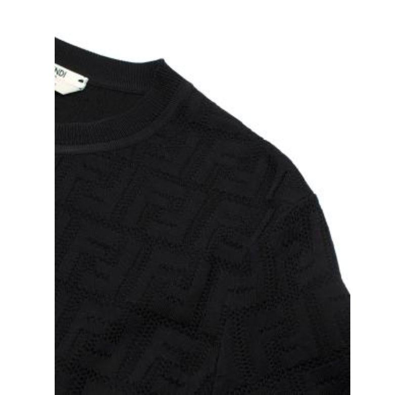 Women's Fendi Black FF Stretch-Knit Top - xxs For Sale