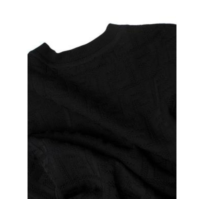 Fendi Black FF Stretch-Knit Top - xxs For Sale 2