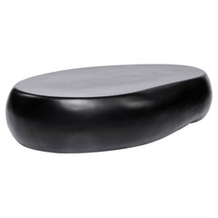 Black Fiberglass Slab Coffee Table, Imperfetto