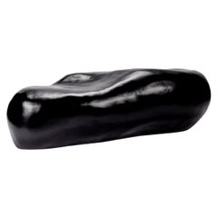 Black Fiberglass Varnished Rock Seat