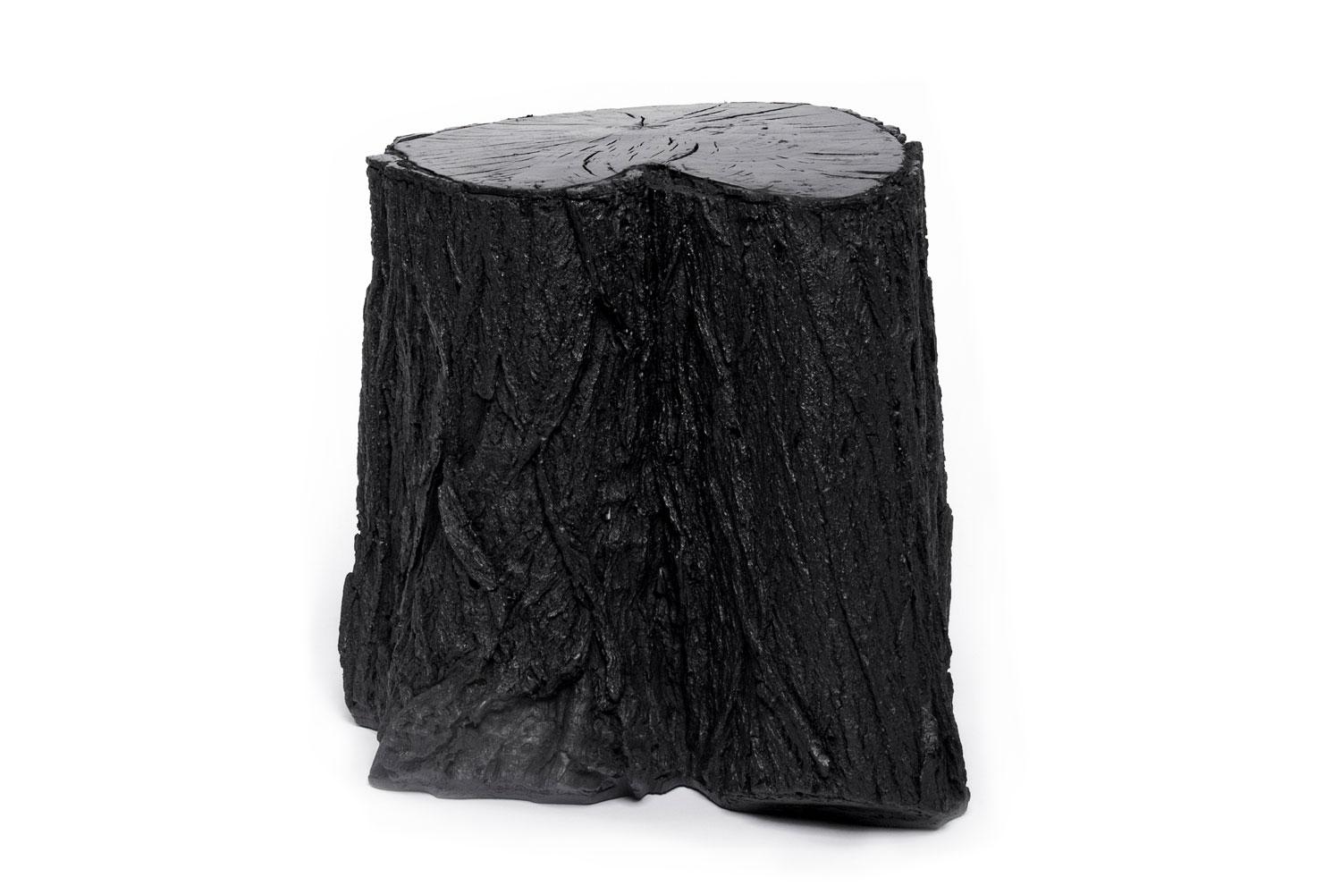 black tree stump side table