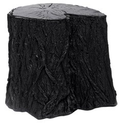 Black Fiberglass "Wood Stump" Table Seat, Imperfetto