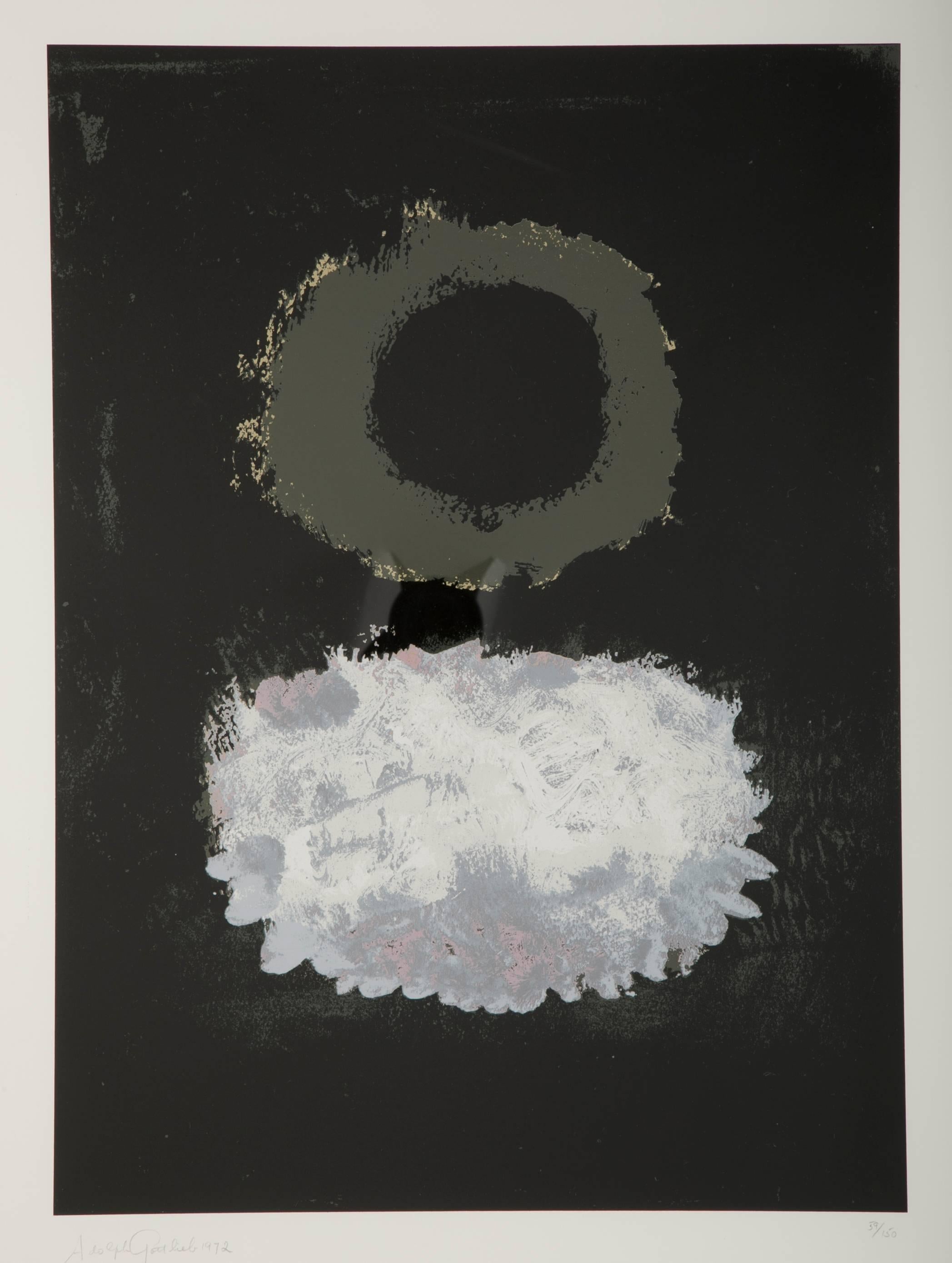 A silkscreen by Adolph Gottlieb from 1972. Signed, numbered and dated. Archivally framed using acid free materials in a 12-karat white gold frame. 

 