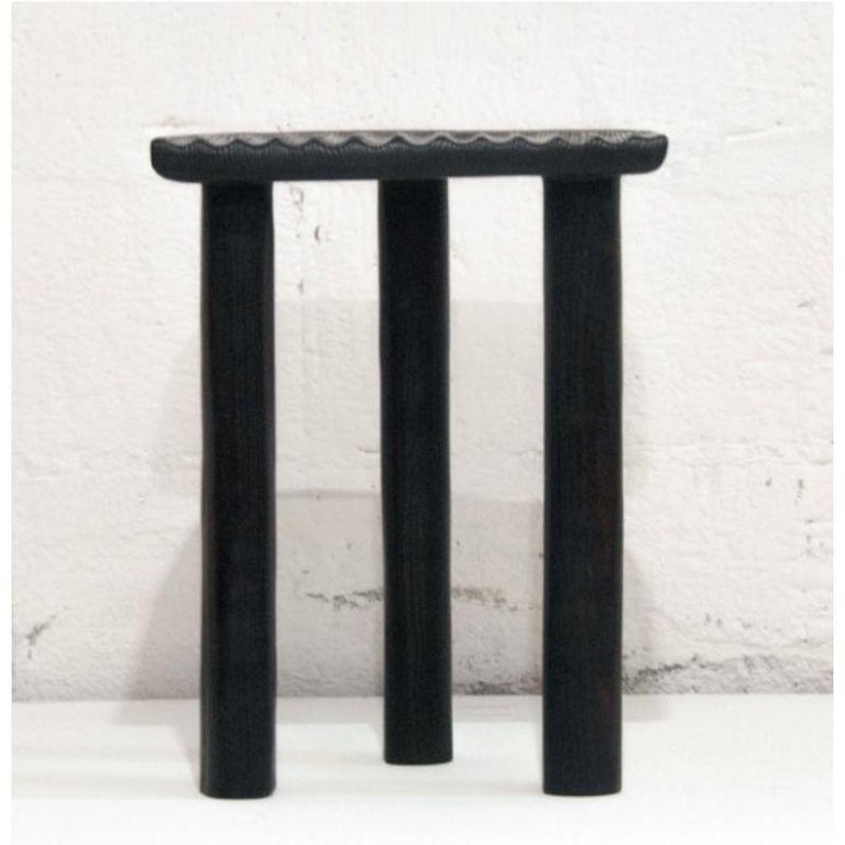 Black fingerprint stool by Victor Hahner
Each piece is unique, handmade by the designer and signed
Dimensions: W 39,5 x D 27 x H 49 cm
Materials: burned / waxed white ash

Also available: white and blue fingerprint stool.

Victor Hahner is a