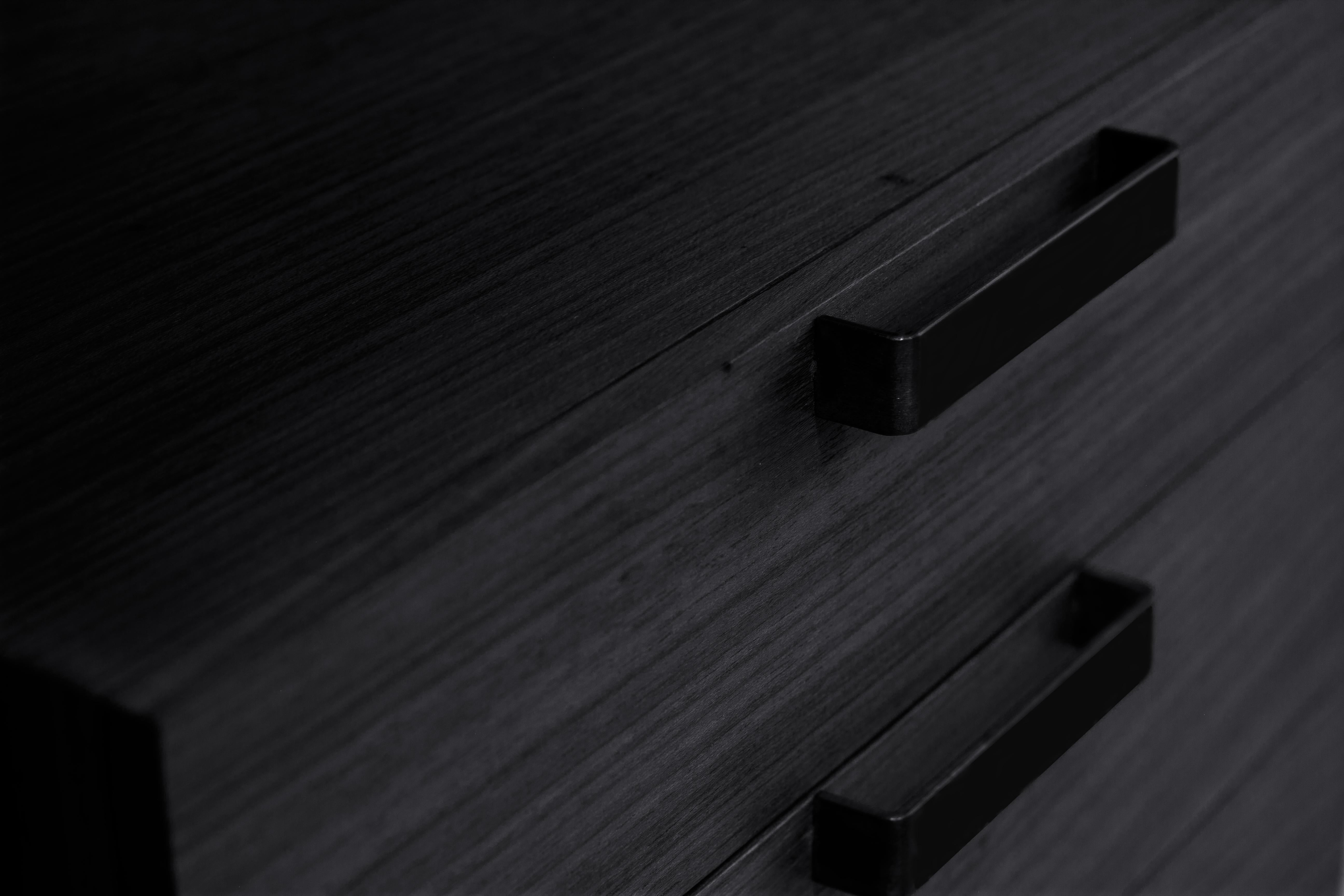 Blackened Black Desk with Drawer, Brazilian Modern Style / by Atelier BAM
