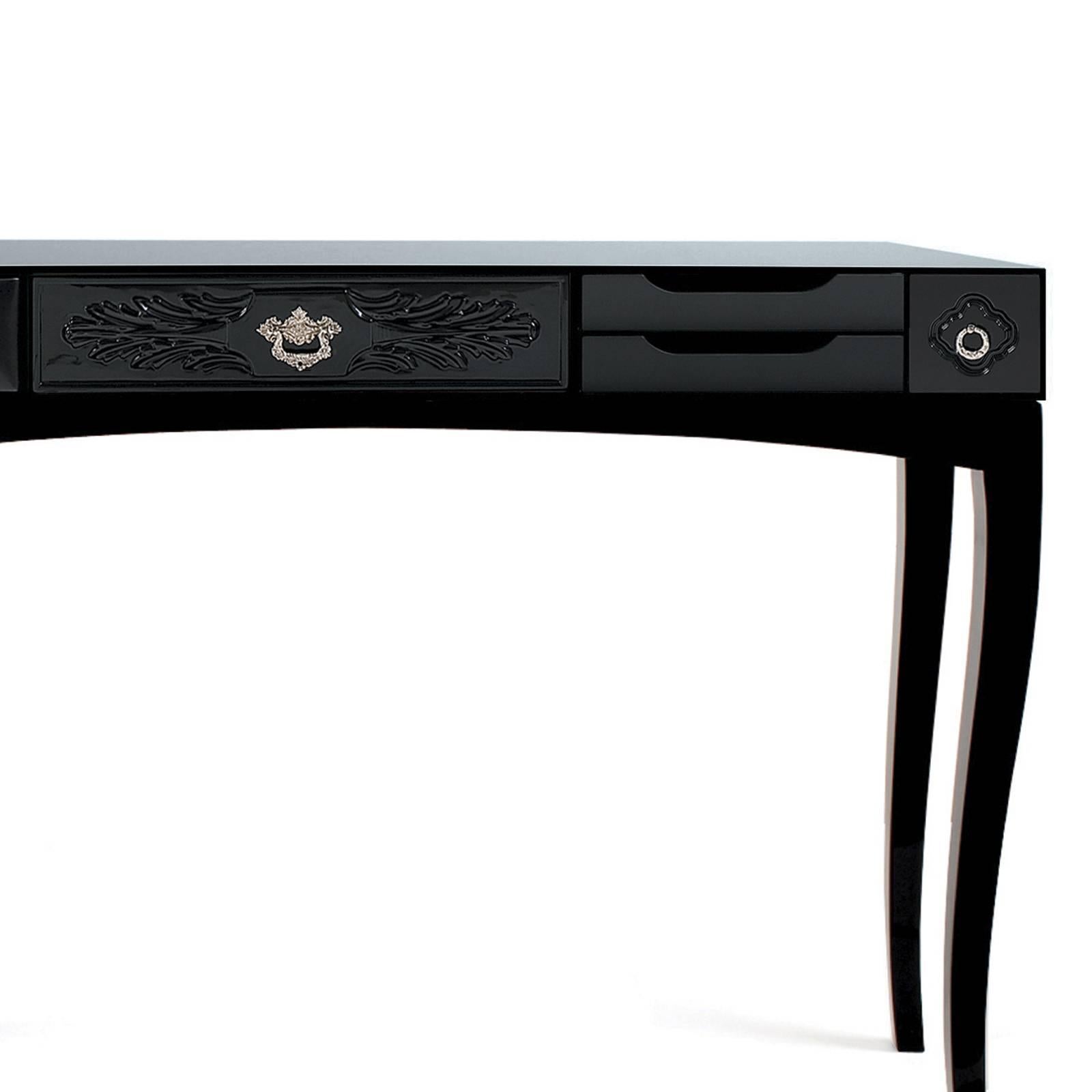 Portuguese Black Finishes Console Table For Sale