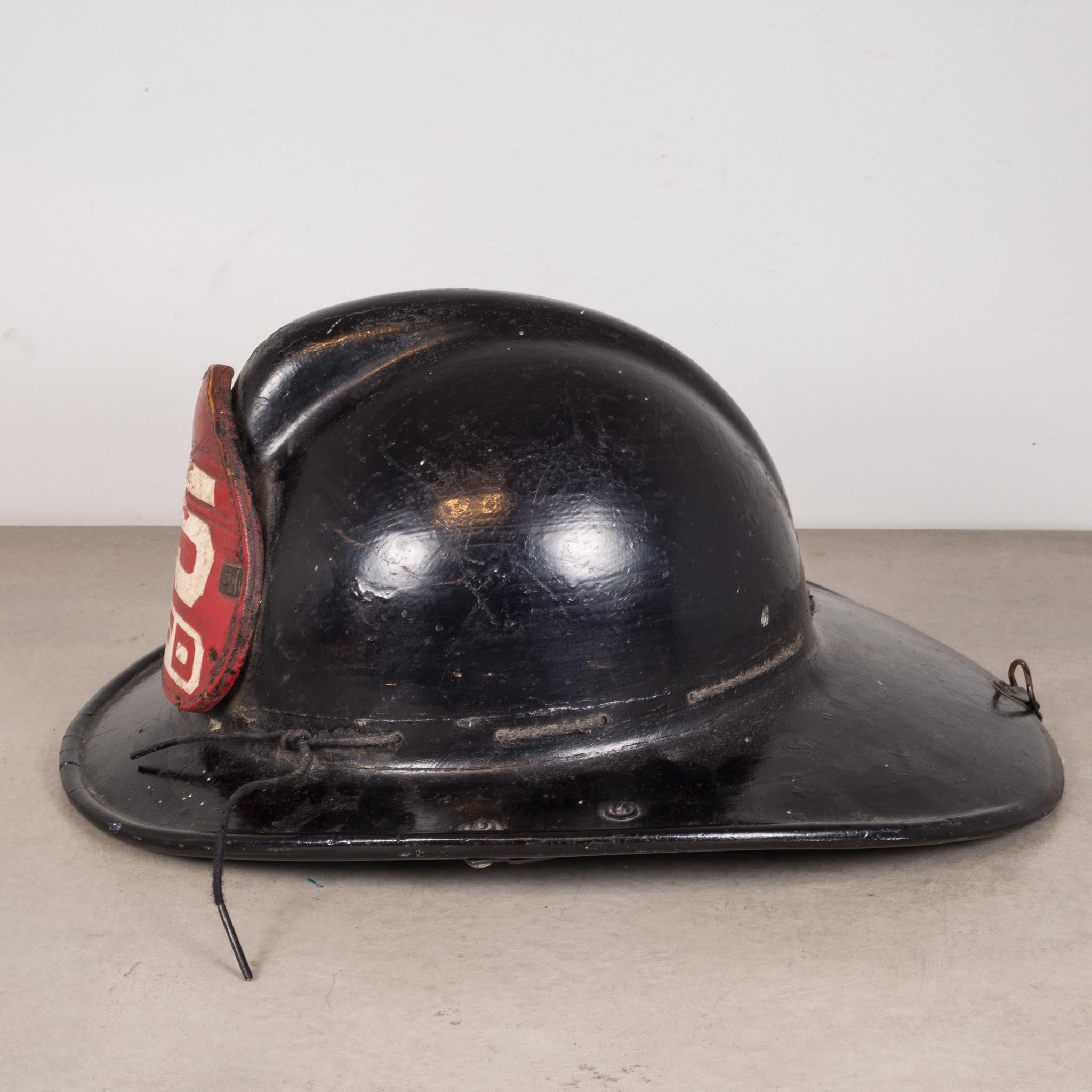 leather fireman helmet