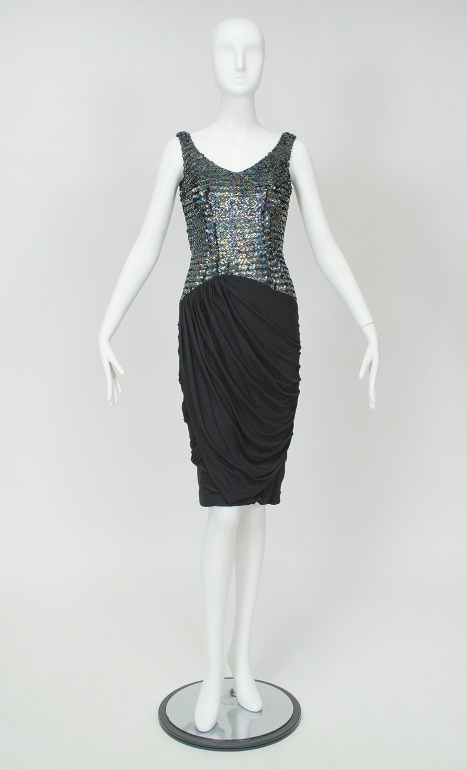 black hobble dress