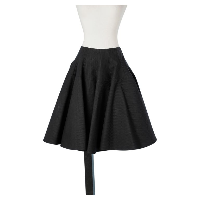 Black flair skirt in cotton Piqué with boned on the waist AlaÏa For ...