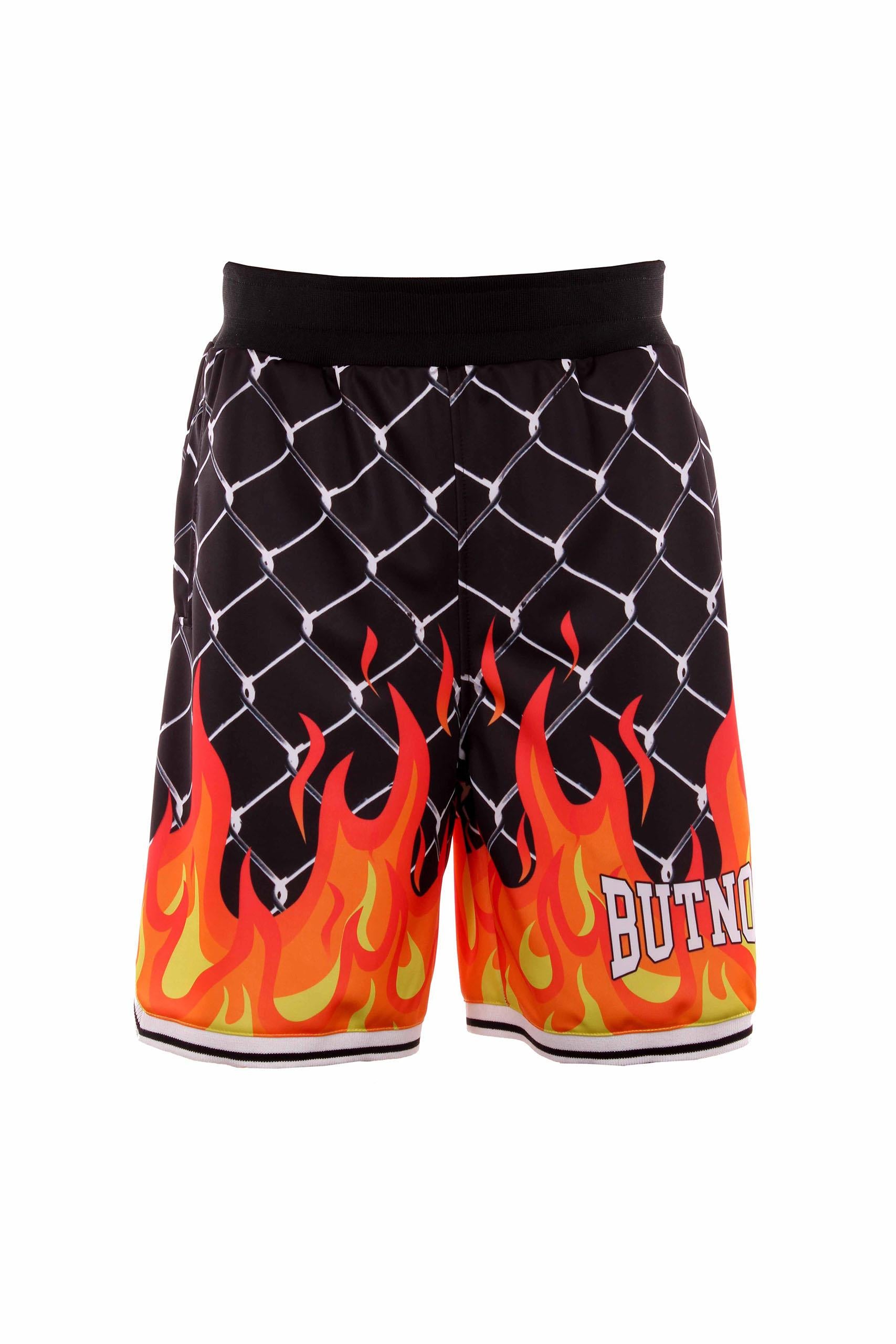 Black flames stamp shorts In New Condition In Capri, IT