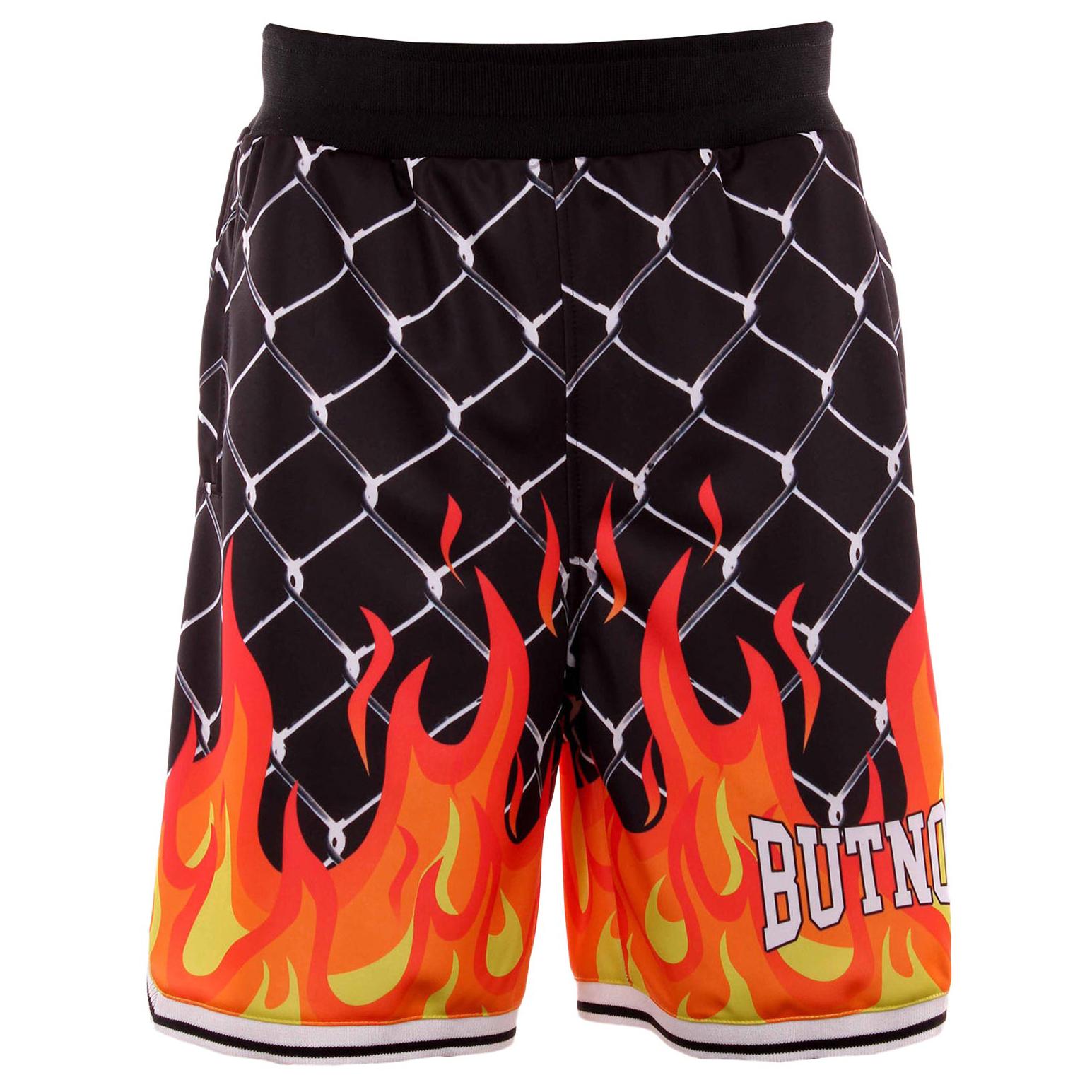 Black flames stamp shorts