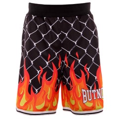 Black flames stamp shorts