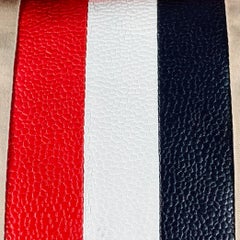 BLACK FLEECE Bolsa de lona y piel beige con rayas multicolores