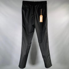 BLACK FLEECE Size 32 Black Wool Tuxedo Dress Pants