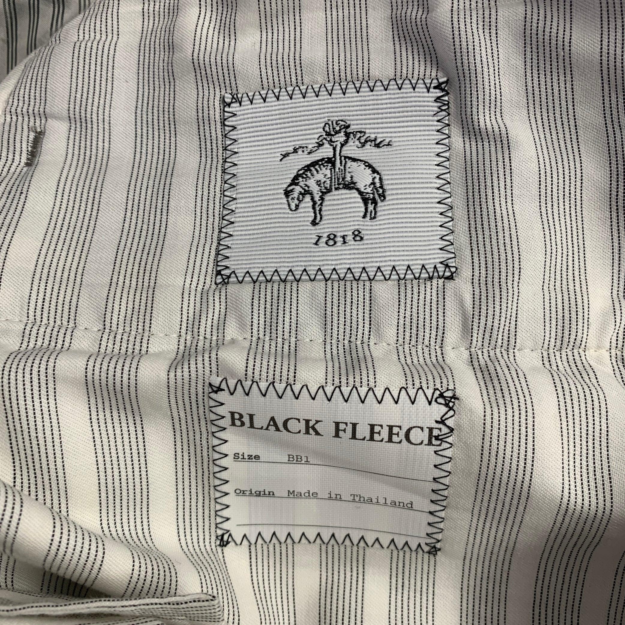 BLACK FLEECE Size 32 Grey White Plaid Wool Button Fly Dress Pants In Good Condition In San Francisco, CA