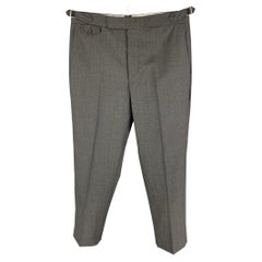 BLACK FLEECE Taille 32 Pantalon habillé à pattes latérales en laine grise