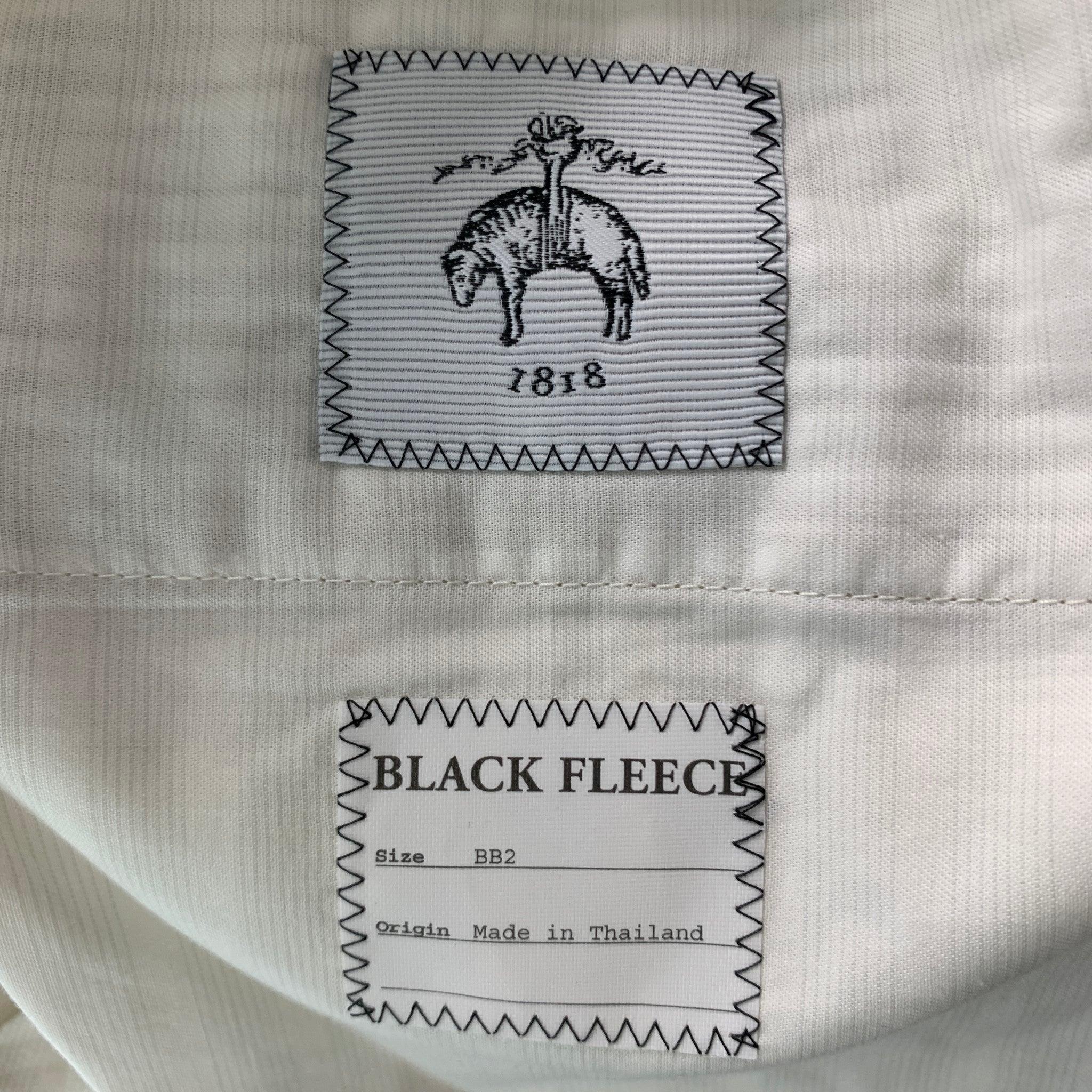Men's BLACK FLEECE Size 32 Khaki White Seersucker Cotton Button Fly Shorts For Sale