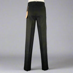 BLACK FLEECE Size 34 Black Textured Cotton Tuxedo Dress Pants