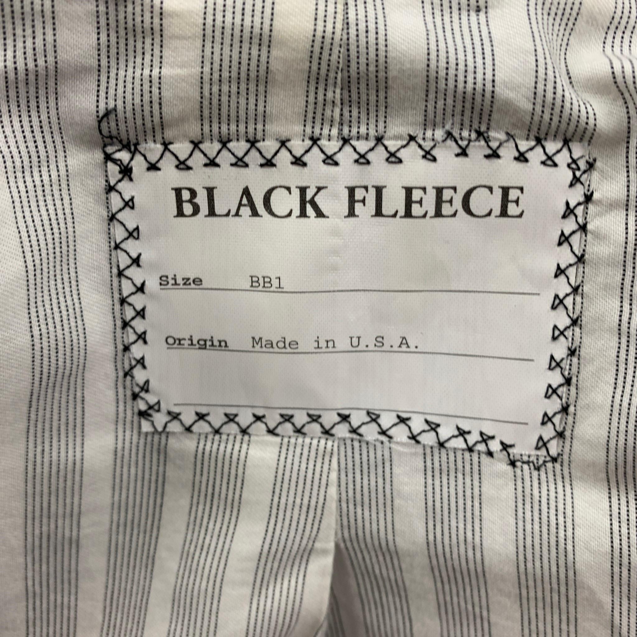 BLACK FLEECE Size 38 Black White Glenplaid Wool Blend Notch Lapel Suit 2