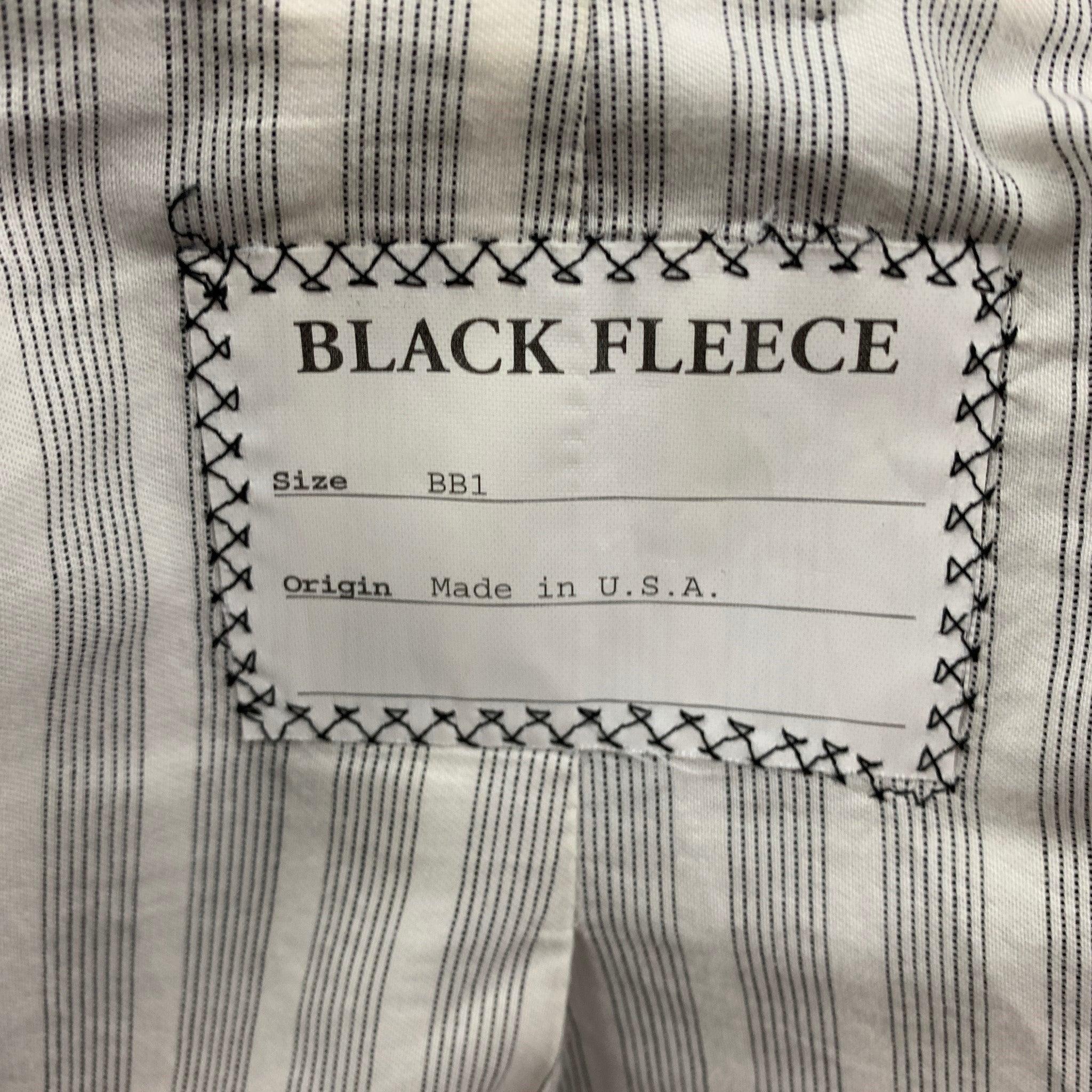 BLACK FLEECE Size 38 Black White Glenplaid Wool Blend Notch Lapel Suit For Sale 5