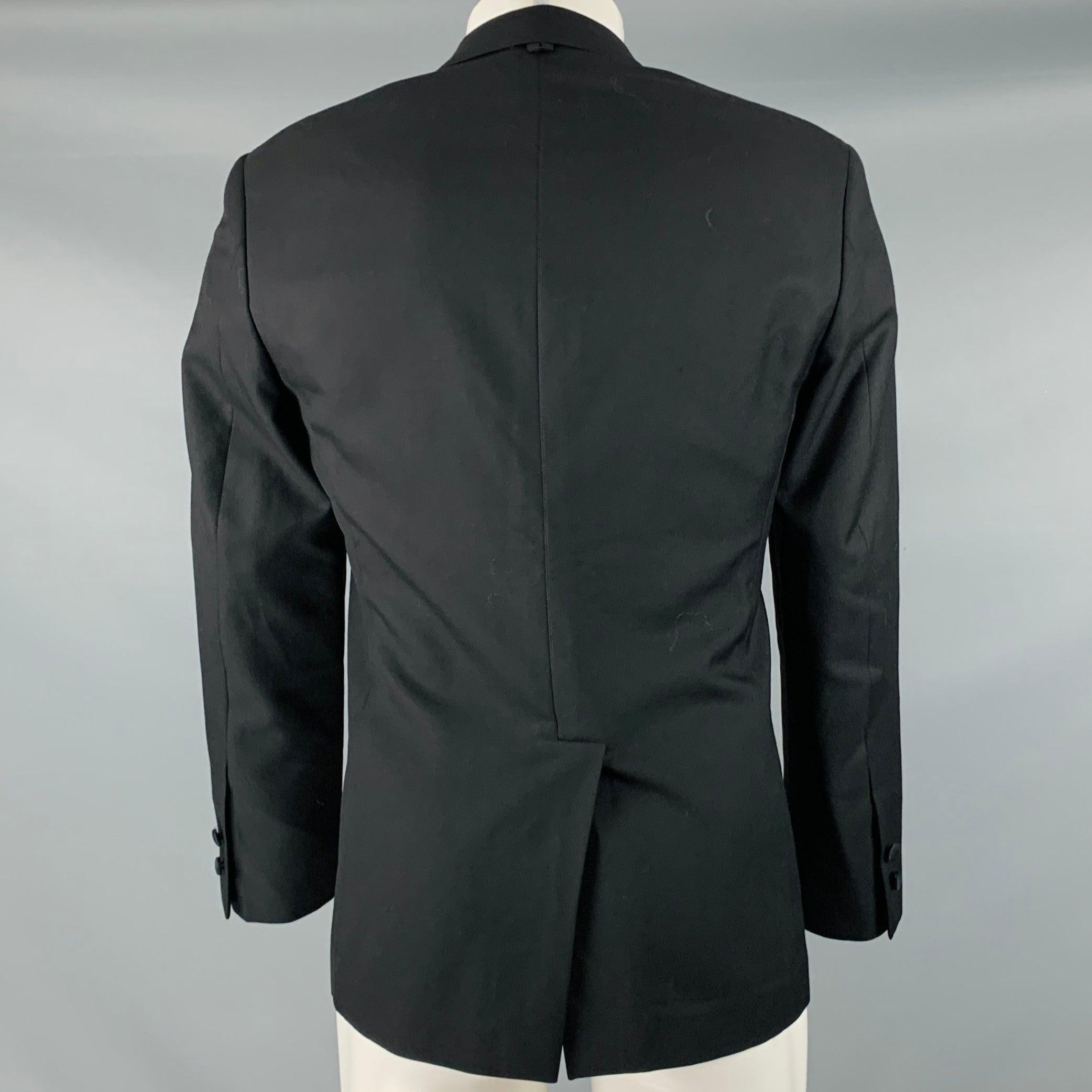BLACK FLEECE Size 38 Black Wool Notch Lapel Sport Coat In Excellent Condition For Sale In San Francisco, CA