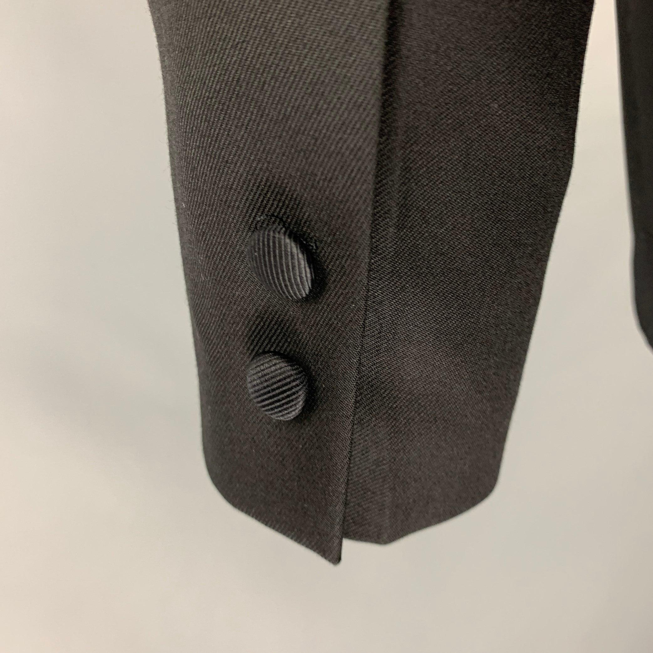 Men's BLACK FLEECE Size 38 Black Wool Notch Lapel Sport Coat For Sale