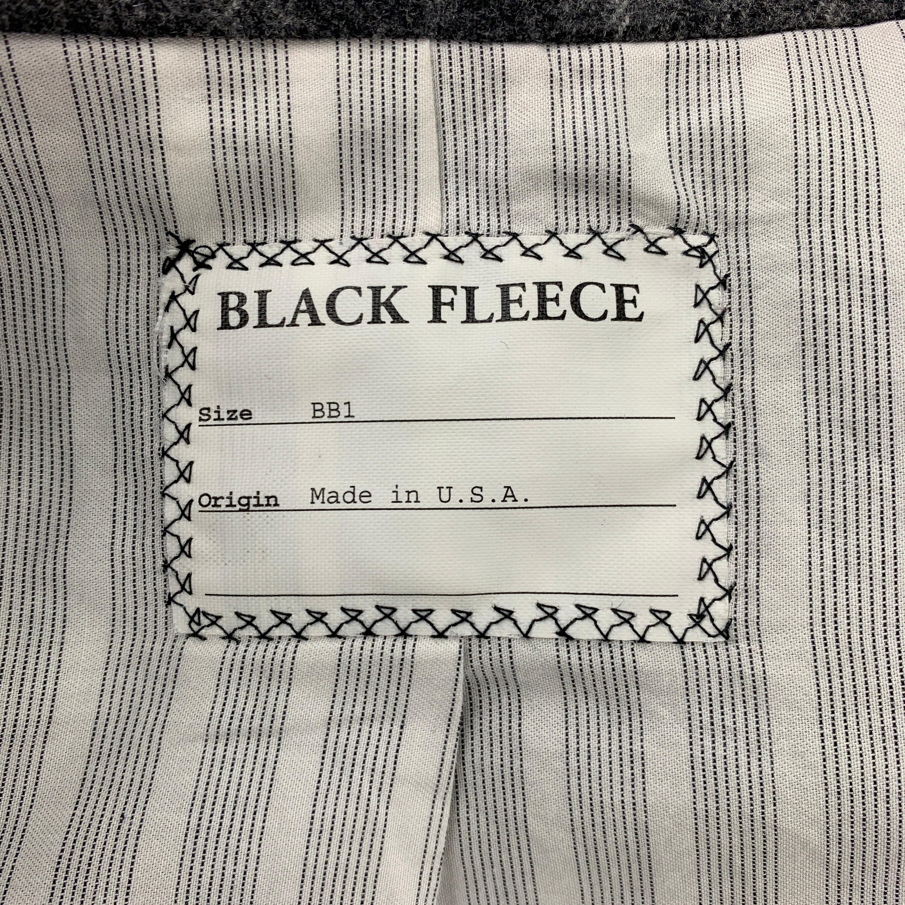 BLACK FLEECE Size 38 Dark Gray Plaid Wool / Cashmere 3 Piece Suit 3