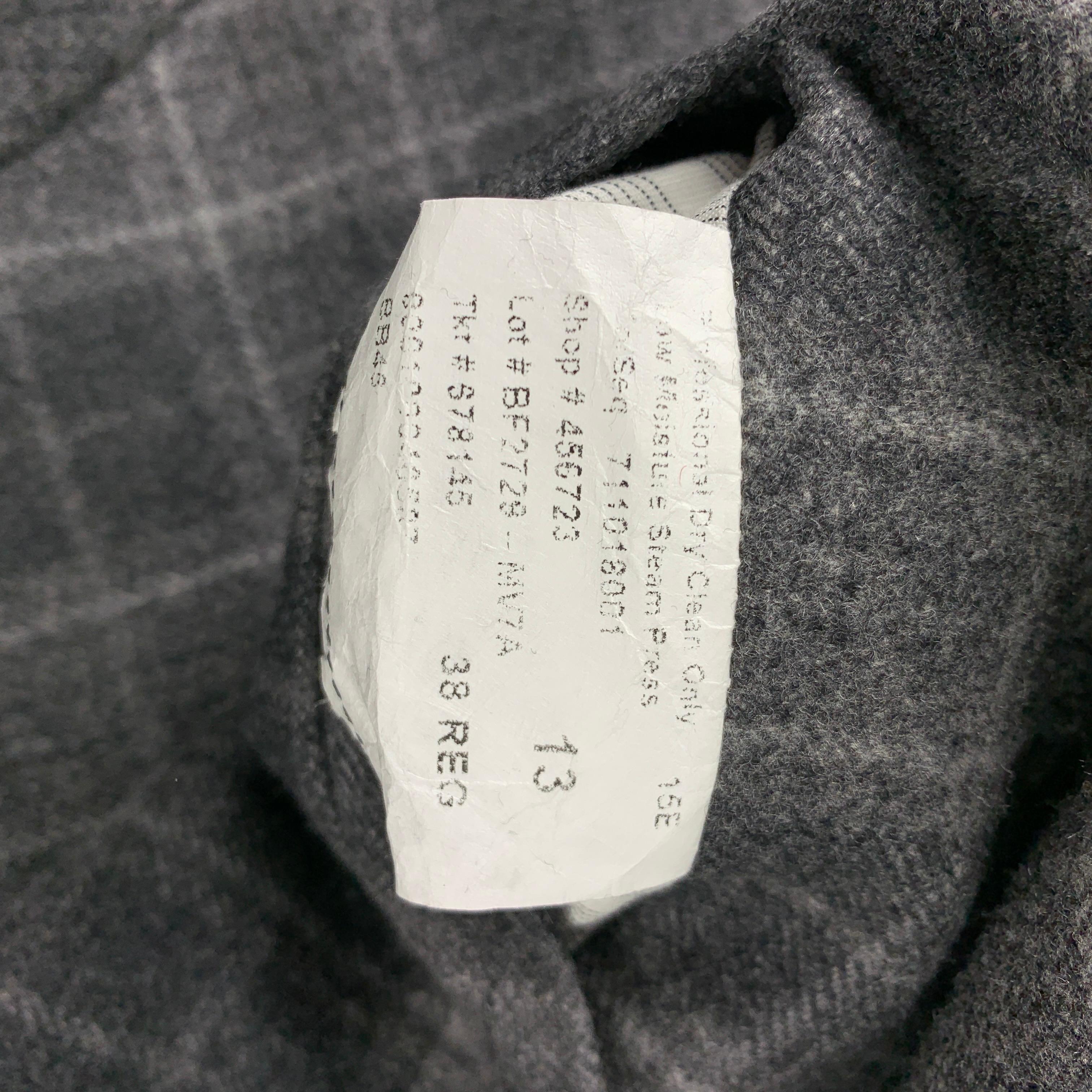 BLACK FLEECE Size 38 Dark Gray Plaid Wool / Cashmere 3 Piece Suit 4